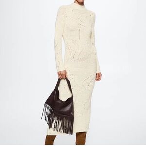 Mango Cream Women's Turtleneck Sweater